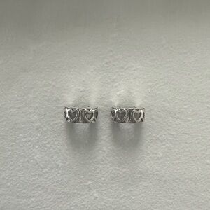 Pandora Silver Hearts clip Charms